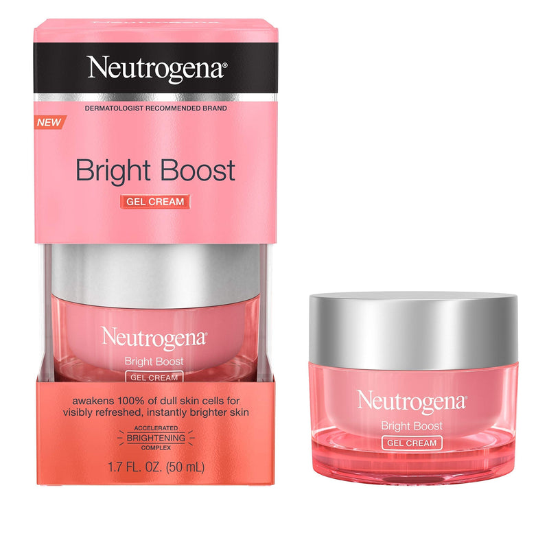 Neutrogena Bright Boost Brightening Moisturizing Face with Skin Resurfacing and Brightening Neoglucosamine for smooth skin Facial with AHA PHA and Mandelic Acids, Gel Cream, 1.7 Fl Oz Neutrogena