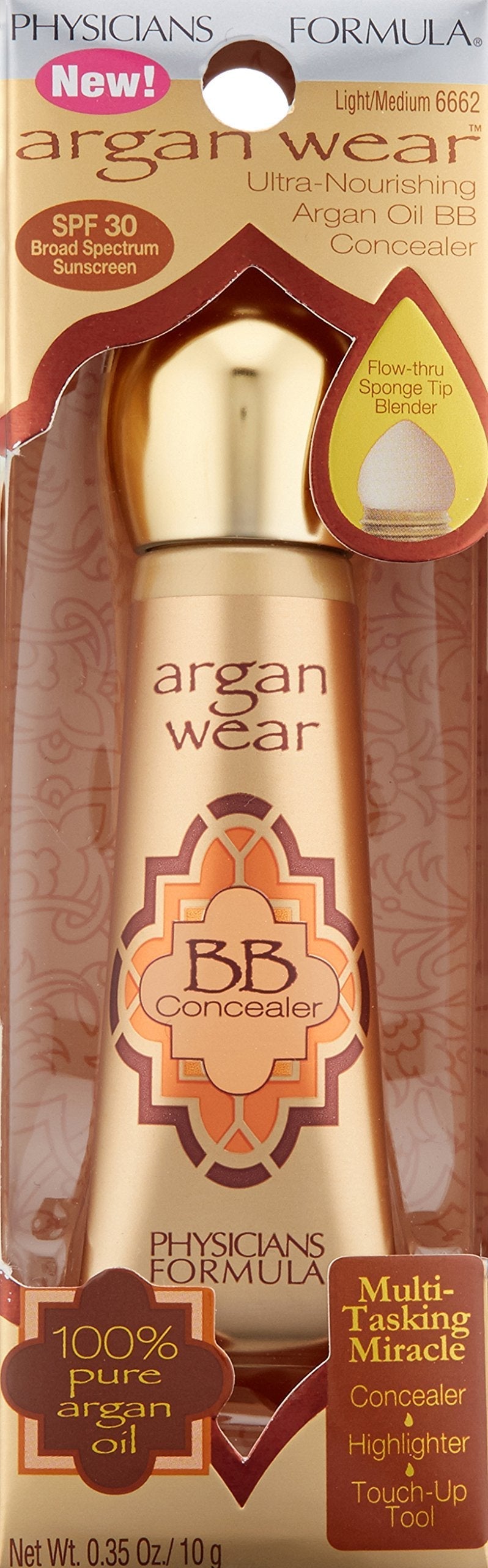Physicians Formula Argan Wear Ultra-Nourishing Argan Oil SPF 30 BB Concealer, Light/Medium, 0.35 Ounce Physicians Formula