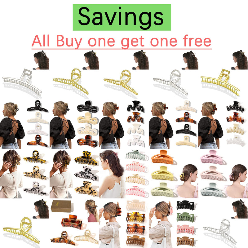 Hair Claw Clips for Women - Claw Hair Clips for Thick Hair Claw Clip for Women Hair Accessories Strong Hold Girls French Design Jaw Barrettes Gift for Long Curly Hair Clamps(4 Packs) Ivyu