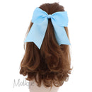 Sky Blue Jumbo Bow Clip with Tails Motique Accessories