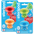 Steripod Clip-On Toothbrush Protector, Blue, Green, Red, Orange, 4 Count Steripod