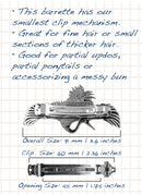 Crane Hair Clip, Small Hand Crafted Metal Barrette Made in the USA with a 60mm Imported French Clip by Oberon Design Oberon Design