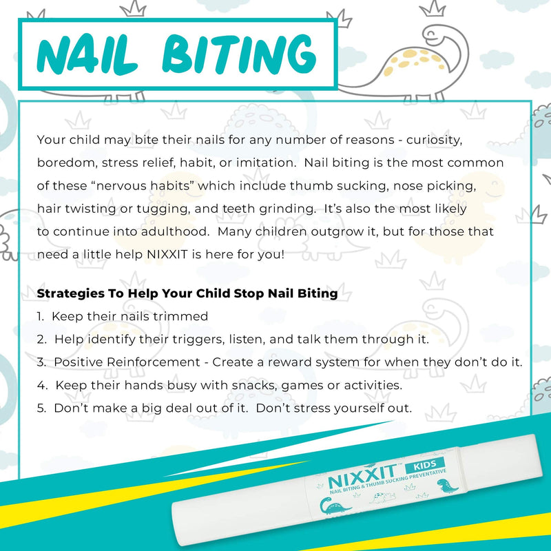 NIXXIT Nail Biting Treatment for Kids - Stop Thumb Sucking for Kids, Toddlers, Children - No Bite Nail Polish Pen - Non Glossy - Bitter Taste - Safe & Effective Solution NIXXIT