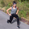 Sweaty Bands Womens Girls Headband - Non-Slip Velvet-Lined Workout Hairband - Booty Camp Camo Black Gray 1-Inch Sweaty Bands