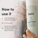 hers triple threat shampoo for hair that feels and looks thicker and stronger with biotin, saw palmetto, pumpkin seed oil, lightly scented with rose, helps control hair shedding, 2 pack, 6.4oz Infinity Warehouse