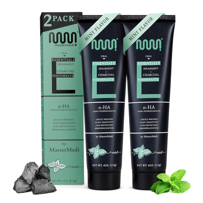 MasterMedi Nano Hydroxyapatite Toothpaste – Fluoride Free, SLS Free, for Sensitive Teeth, Whitening, Enamel Remineralization, Magic Mint, Dentist Recommended, 4 oz (Pack of 3) Infinity Warehouse