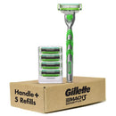 Gillette Mach3 Sensitive Razors for Men, 1 Gillette Razor, 5 Razor Blade Refills, Designed for Sensitive Skin Gillette