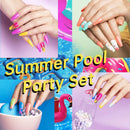 Beetles Gel Nail Polish Set - Summer Pool Party Collection 6 Colors Turquoise Purple Blue Pink Neon Gel Polish Kit Rainbow Yellow Green Nail Gel Polish Soak Off LED Lamp DIY Home Salon Nail Art Gift beetles Gel Polish