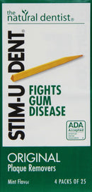 Stim-U-Dent Plaque Removers, Mint Flavor 4-25 Packs [100 Picks] (Pack of 10) Stim-U-Dent