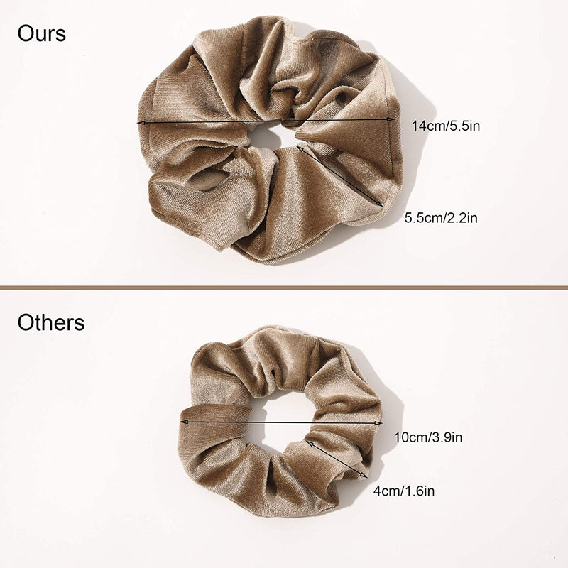 Scrunchies Hair Ties Accessories for Girls Women's Hair Big Velvet Cute Scrunchy Large Jumbo Giant Huge Scrunchie Bulk Pack Hairbands For Thick Curly Hair No Crease Soft Elastic Hair Bands Ivyu