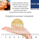 Giorgio G28 Small Travel Purse Hair Detangling Comb, Wide Teeth Pocket Comb for Thick Curly Wavy Hair. Hair Detangler Comb For Wet and Dry Everyday Care. Handmade of Cellulose, Saw-Cut Hand Polished GIORGIO