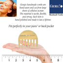 Giorgio G28 Small Travel Purse Hair Detangling Comb, Wide Teeth Pocket Comb for Thick Curly Wavy Hair. Hair Detangler Comb For Wet and Dry Everyday Care. Handmade of Cellulose, Saw-Cut Hand Polished GIORGIO