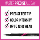 Maybelline New York Eyestudio Master Precise All Day Liquid Eyeliner Makeup, Matte Black, 0.034 Fl Oz Maybelline New York
