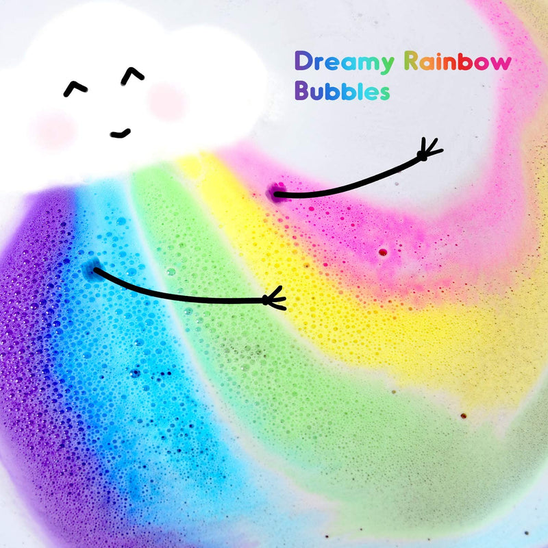 Rainbow Bath Bombs Gift Set, Ribivaul 3 Extra-Large 6.5oz Handmade Bath Bombs with Natural Ingredients, Cloud Bath Bomb with Rich Bubbles for Kids/Women, Great Gift Idea for Valentine's Day, Birthday Ribivaul Store