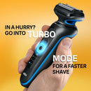 Braun Electric Shaver for Men, Series 5 5120s, Wet & Dry Shave, Turbo Shaving Mode, Foil Shaver, Engineered in Germany, with Beard Trimmer & Attachments, Blue Infinity Warehouse