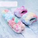 FROG SAC Tie Dye Spa Headband For Washing Face And Matching Wristbands, Teen Girls Fuzzy Skincare Headbands, Kids Soft Facial Makeup Head Band, Shower Skin Care Girl Hair Sleepover Party Supplies FROG SAC