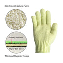 MIG4U Shower Exfoliating Scrub Gloves Medium to Heavy Bathing Gloves Body Wash Dead Skin Removal Deep Cleansing Sponge Loofah for Women and Men(1 Pair, Chartreuse) MIG4U