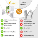 Moisturizing Gloves OverNight Bedtime Cotton | Cosmetic Inspection Premium Cloth Quality | Eczema Dry Sensitive Irritated Skin Spa Therapy Secure Wristband (3 Pairs) Gaxcoo Store