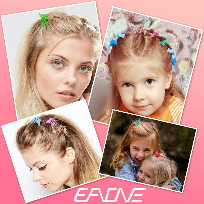 EAONE 50 Pieces Butterfly Hair Clips Pastel Hair Clips Mini Cute Clips Hair Accessories for Hair 90s Girls Women with Box Package, Matte Colors EAONE