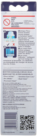 Oral-B Floss Action Electric Toothbrush Replacement Brush Heads Refill, 3 Count Packaging may Vary Oral-B