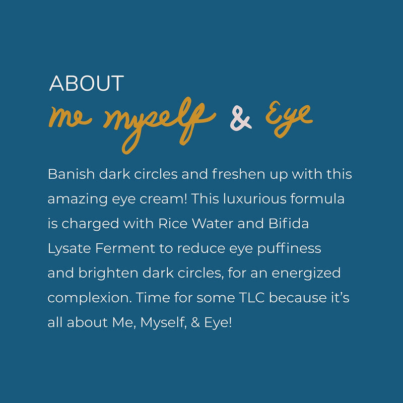 FaceTory Me, Myself & Eye Refreshing Eye Cream | 30ml/1.01oz Moisturizing and Calming Eye Cream with Rice Water and Bifida Lysate Ferment Probiotic for Dryness, Dullness, Wrinkles, Fine Lines FACETORY
