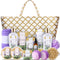 Spa Gifts Basket for Women, Spa Luxetique Tahiti Island Bath Gift Set, 15pcs Luxury Self Care Kit with Bath Bombs, Essential Oil, Hand Cream, Bath Salt, Tote Bag, Birthday Day Gifts