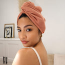 AQUIS COPPER SURE Rapid Dry Microfiber Hair Wrap, Button-Loop Closure Turban Shape, Odor-Resistant Clean Towel Technology, Ultra-Absorbent for Healthier Hair Drying, (10"" x 29"") AQUIS