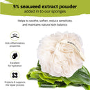 MainBasics Seaweed-Infused Bath Shower Loofah Sponge Pouf Body Scrubber Exfoliator (Set of 3) MainBasics
