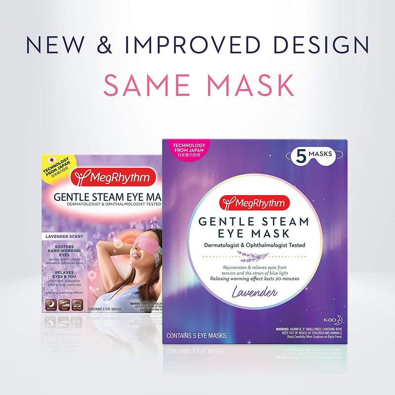 MegRhythm Megrhythm Gentle Steam Eye Mask, Lavender, 5 Count, Soothing Steam Eye Mask, Rejuvenates Eyes, Reduces Tension, Dermatologist and Ophthalmologist Tested, Lavender, 5 Count MegRhythm Store