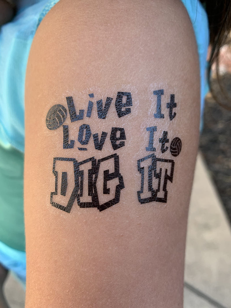 Volleyball Softball Gift for Girls Team Player Temporary Tattoo Pack of 24 (Volleyball) Daisy Lane