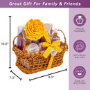 Spa Baskets For Women - Luxury Bath Set With Honey & Lavender - Spa Kit Includes Wash, Bubble Bath, Lotion, Bath Salts, Body Scrub, Body Spray, Shower Puff, Bathbombs, Soap and Towel