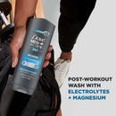 Dove Men+Care Post-Workout 3-IN-1 (Body + Face + Hair Wash) With Peppermint 4 Count Infused with Electrolytes + Magnesium 18 oz Infinity Warehouse