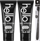 hello Epic Whitening Charcoal Fluoride Free Toothpaste, Activated Charcoal Toothpaste with Coconut Oil, Whitens Teeth Naturally, SLS Free, Fresh Mint, 3 Pack, 4.0 Oz Tubes Infinity Warehouse
