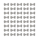 AUEAR, Charming 3D Nail Art Charms Bow Tie Rhinestones Crystal Pendant Decals DIY Decoration for Women Girls Nail Art Beauty Design Jewelry Craft (Silver, 40 Pack) AUEAR