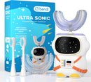 Bendi Sensory 360 Round U-Shaped Astronaut Design Mouthguard Electric Toothbrush for Kids Ages 2-7 - Automatic Memory Function - 5 Modes Toothbrush with Multiple Heads – Kids Travel Essentials (Pink) Infinity Warehouse