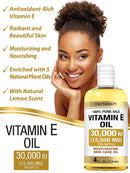 Vitamin E Oil 30,000 IU | 4 fl oz | 100% Pure Oils | Moisturizing Oil for Skin and Face | Non-GMO, Vegetarian | By Coera Horbäach