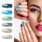 HOMSUM Gel Nail Polish Set - Blue Silver Glitter Gel Nail Polish UV LED Soak Off with No Wipe Base and Glossy Top Coat, Nail Art Manicure Kit Gift Set 8ML HOMSUM