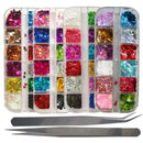 4 Boxes Holographic Nail Glitters Sequins Set Laser Butterfly Heart Alphabet Letter Star Chunky Glitter Flakes Acrylic Nail Art Tips Stickers Decorations for Craft/Resin Art/Makeup LoveOurHome