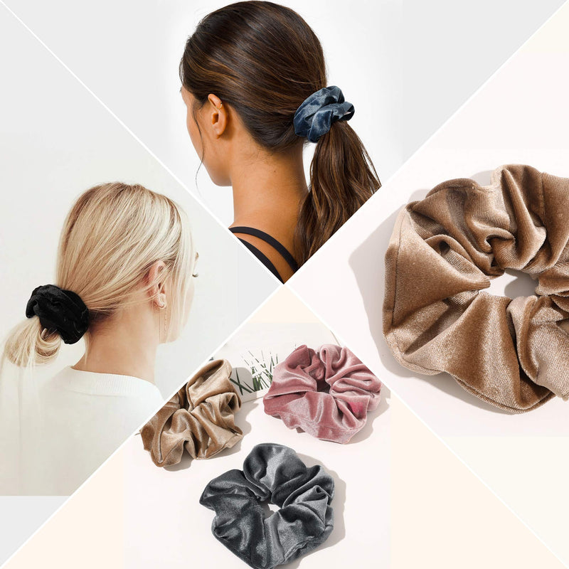Scrunchies Hair Ties Accessories for Girls Women's Hair Big Velvet Cute Scrunchy Large Jumbo Giant Huge Scrunchie Bulk Pack Hairbands For Thick Curly Hair No Crease Soft Elastic Hair Bands Ivyu