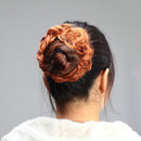 OneDor Ladies Synthetic Wavy Curly or Messy Dish Hair Bun Extension Hairpiece Scrunchie Chignon Tray Ponytail (130A-Fox Red) Onedor