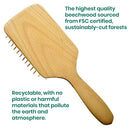 Giorgio Wooden Bristle Paddle Hairbrush, Large Detangling Cushion Brush for Thick Curly or Long Hair, Anti Static, Reduce Frizz and Massage Scalp, Detangler Hair Brush for Women Men and Kids GIORGIO