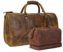Leather Duffel Bag & Toiletry Bag Combo - The Best Masculine Travel Gift For Men Rustic Town Store