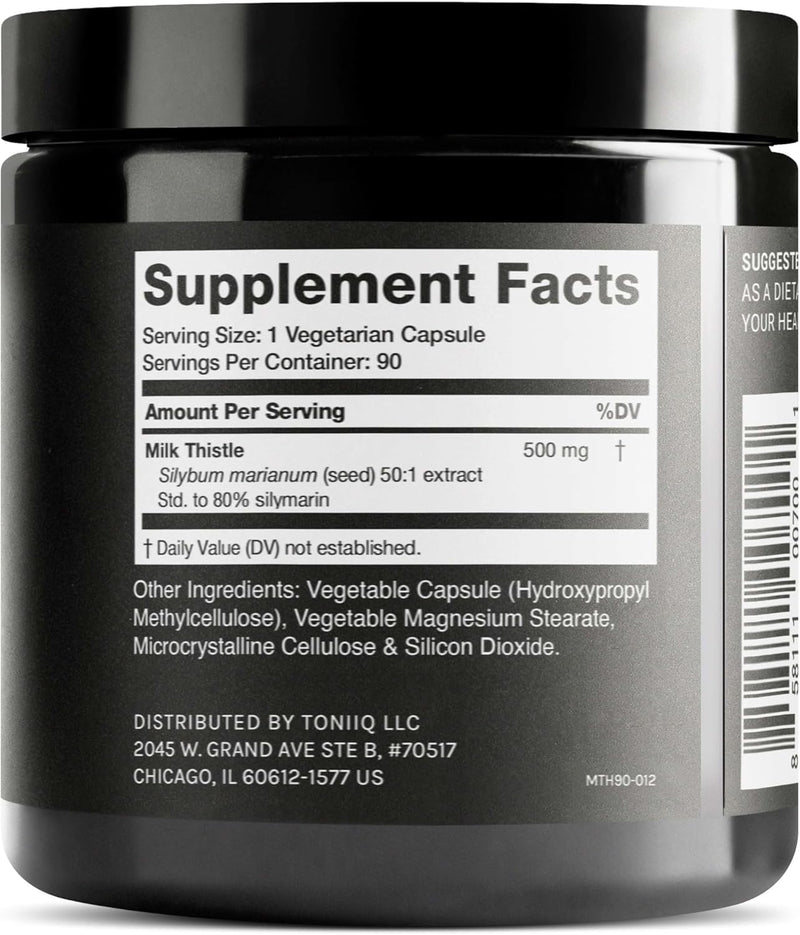 Milk Thistle - Ultra High Potency 50:1 Extract with 80% Silymarin - Highly Concentrated - Third-Party Lab Tested - 90 Capsules Infinity Warehouse