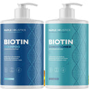 Advanced Biotin Shampoo and Conditioner Set - Thickening Sulfate and Paraben Free Shampoo and Conditioner for Hair Growth with Rice Water Black Castor Caffeine Collagen and Rosemary Oil Infinity Warehouse