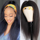 UNice Hair 10A Kinky Straight Half Wig Human Hair for Black Women,100% Unprocessed Brazilian Virgin Hair Glueless 3/4 Half Wig Wear and Go 150% Density Natural Color 18inch UNICE Store