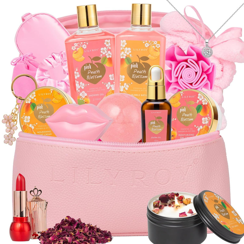 Bath and Body Gift Basket Set for Women - Coconut Vanilla Spa Gift Basket for Women 17-Piece Luxury Bath Gift Set with Shower Gel Self Care Pampering Gifts for Mothers Day, Christmas, Birthday Gifts Infinity Warehouse