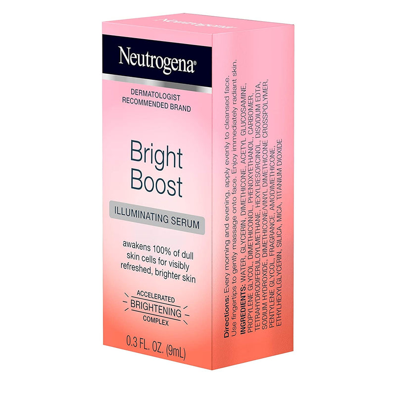 Neutrogena Bright Boost Illuminating Face Serum with Neoglucosamine & Turmeric Extract for Even Skin Tone, Resurfacing Serum for Face to Reduce Dark Spots & Hyperpigmentation, 0.3 fl. oz (Pack of 12) Neutrogena Store
