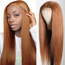 UNice Hair Silk Base Fake Scalp Strawberry Blonde Color Middle Part Wigs for Black Women, Brazilian Straight Human Hair T-Part Lace Closure Wig Pre Plucked with Baby Hair 150% Density 18inch UNICE Store