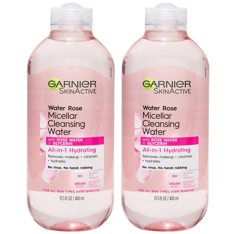 Garnier SkinCare Micellar Cleansing Water with Rose Water and Glycerin, 13.5 Ounce (Pack of 2) Water Rose Garnier SkinCare