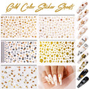 12 Sheets Nail Art Sticker 3D Self-Adhesive, Teenitor Nail Art Decoration with 5 Boxes Holographic Nail Art Glitter Flakes Butterfly Heart Star Maple Leaf Nail Sequins and Nail Art Flower Slices Teenitor